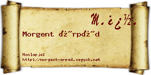 Morgent Árpád névjegykártya